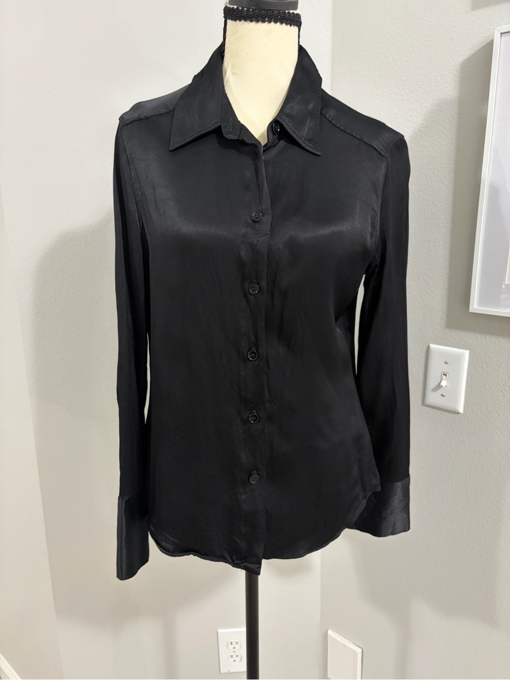 Zara Black Satin Like Blouse